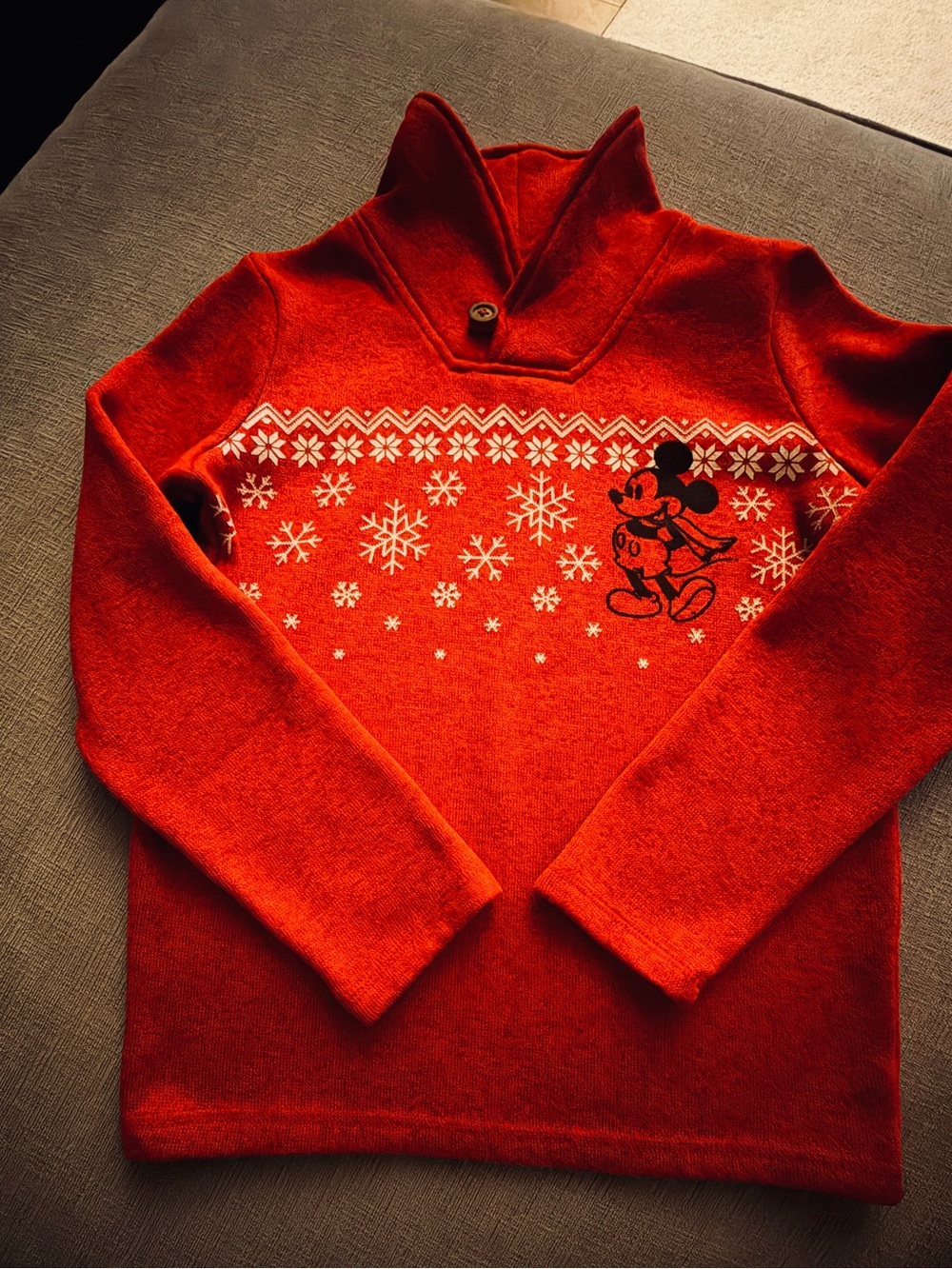 Disney Red Mickey Mouse Fair Isle Turtleneck Sweater - Boys (8)